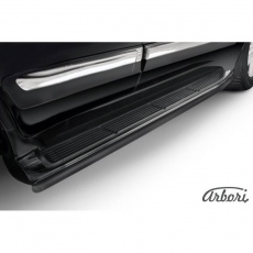 Защита штатного порога Arbori d42 черная для Lexus LX570 (2012-2018) № AFZDALLX571208B